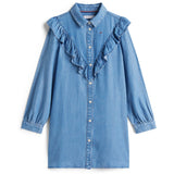 Tommy Hilfiger Denim Ruffle Skjorte Kjole