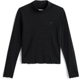 Tommy Hilfiger Black Mock Neck Topp Ls
