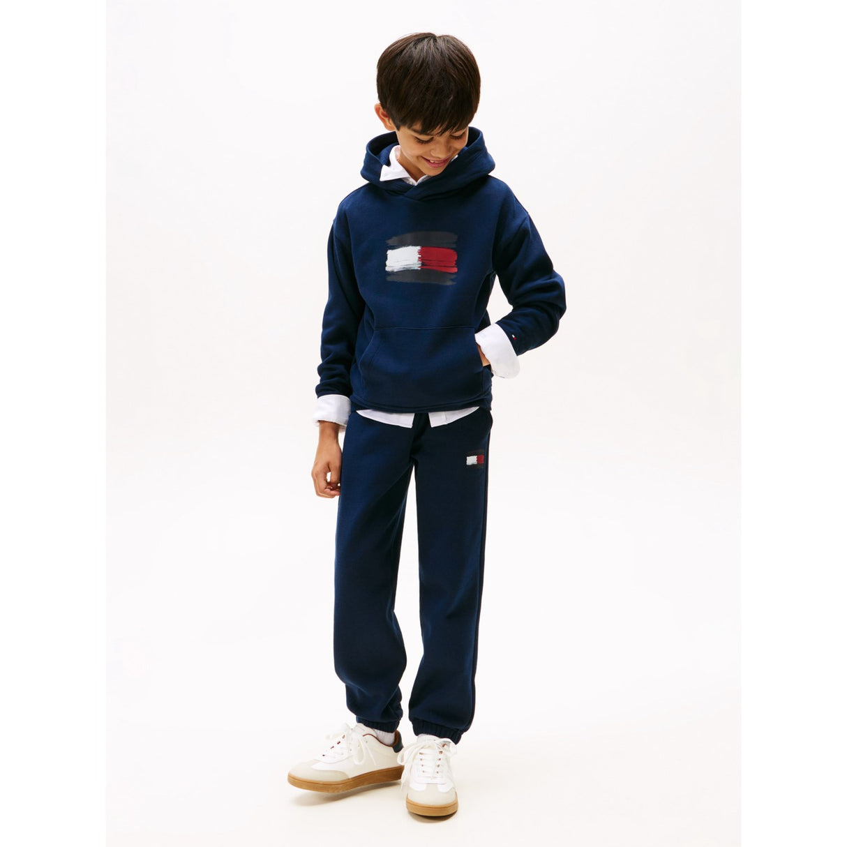 Tommy Hilfiger Dark Night Navy Flag Hettegenser