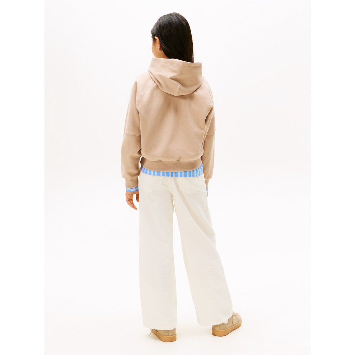 Tommy Hilfiger Malted Milk Tonal Crest Hettegenser