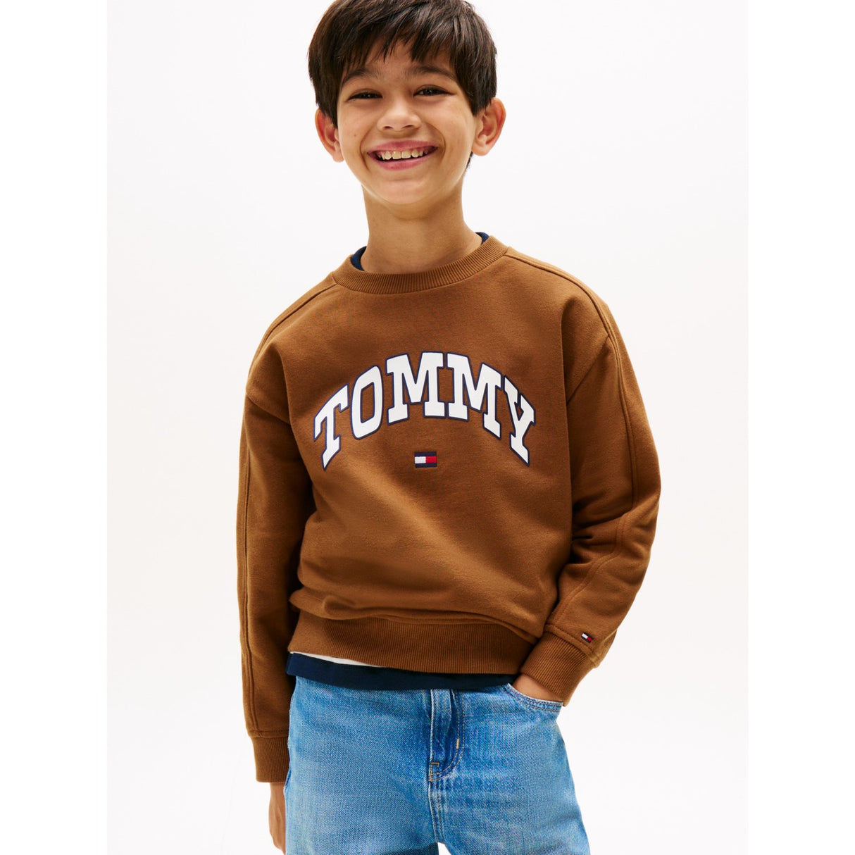 Tommy Hilfiger Pecan Nut Varsity Raised Print Collegegenser