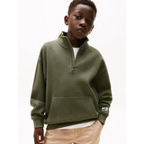 Tommy Hilfiger Pewter Green Texture Half Zip Collegegenser