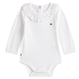 Tommy Hilfiger White Broderie Halsbånd Body Ls
