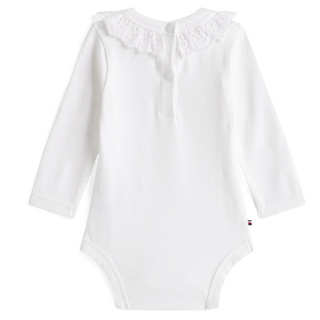Tommy Hilfiger White Broderie Halsbånd Body Ls