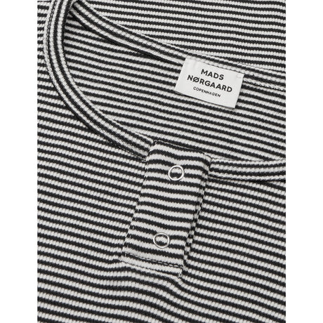 Mads Nørgaard Black/Vanilla Ice 2X2 Bomull Stripe Tala Tee Ls