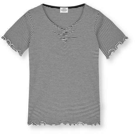 Mads Nørgaard Black/Vanilla Ice 2X2 Bomull Stripe Tiki Tee