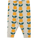 TinyCottons Light Cream Heather Apples Rib Baby Leggings