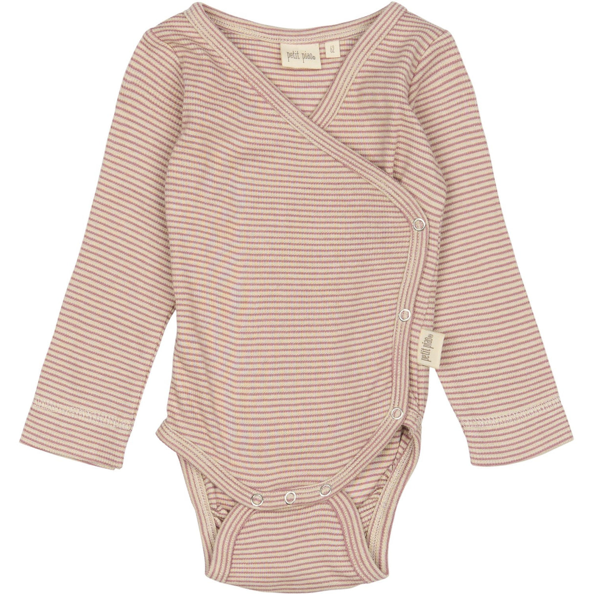 Petit Piao Nostalgic Rose/Dark Off White PPDian Body L/S Fold Over Stripe NOOS