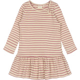 Petit Piao Nostalgic Rose/off White Kjole L/S Modal Striped