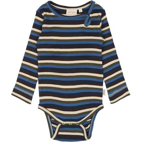 Petit Piao True Navy Multistripe Body L/S Modal Multi Striped