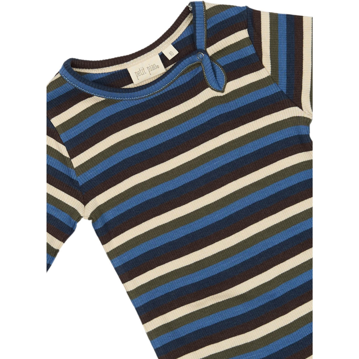 Petit Piao True Navy Multistripe Body L/S Modal Multi Striped