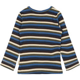 Petit Piao True Navy Multistripe T-shirt L/S Modal Multi Striped