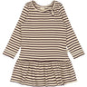 Petit Piao Dark Grape/off White Kjole L/S Modal Striped