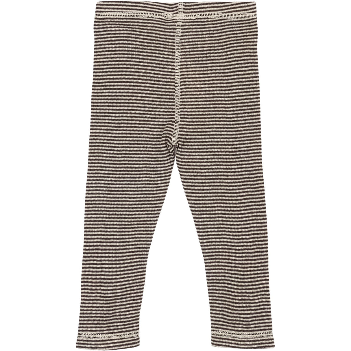 Petit Piao Coffee Bean/Dark Off White PPDante Leggings Merino Ull Striped