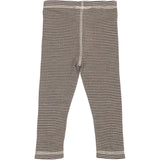 Petit Piao Coffee Bean/Dark Off White PPDante Leggings Merino Ull Striped