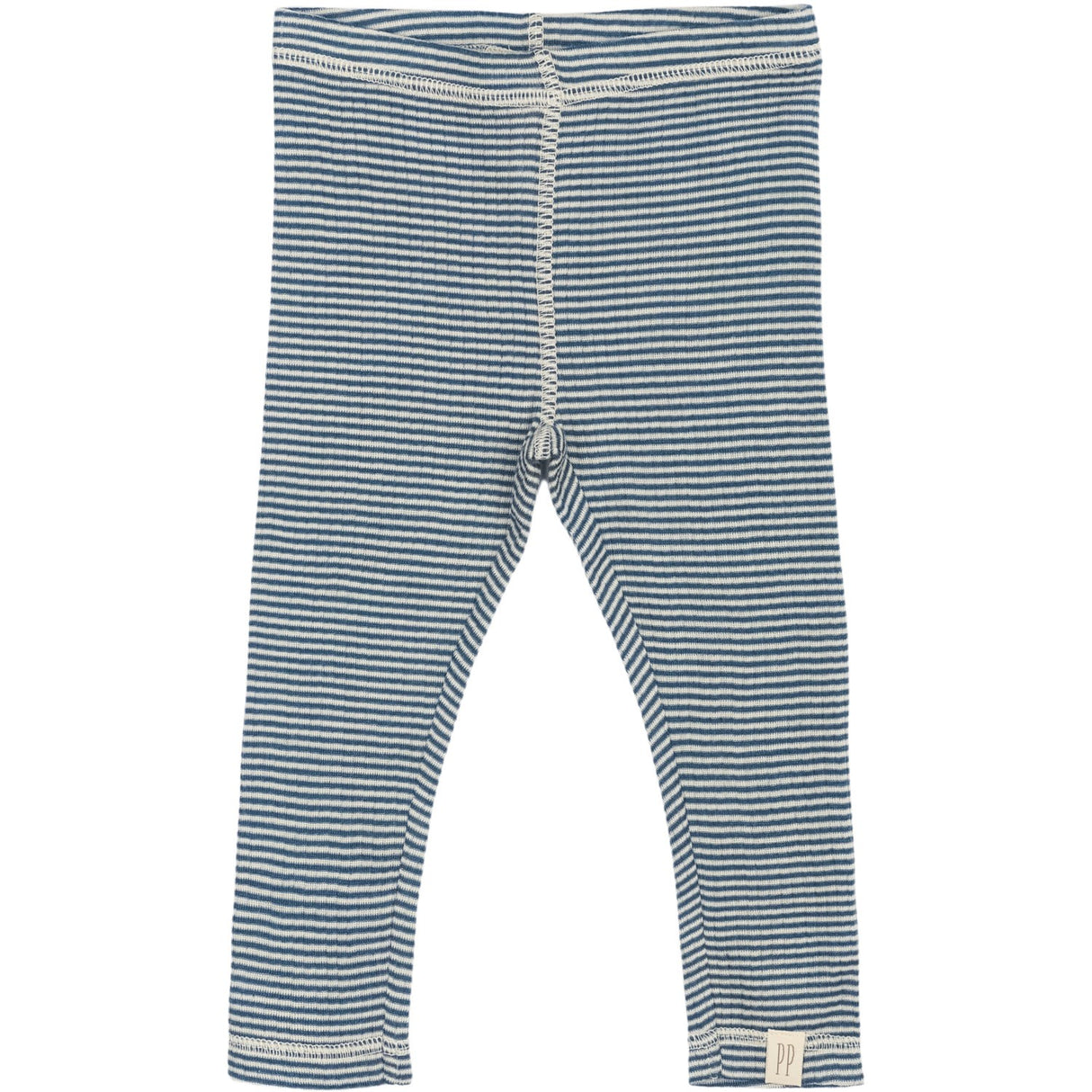 Petit Piao Ensign Blue/dark Off White PPDante Leggings Merino Ull Striped