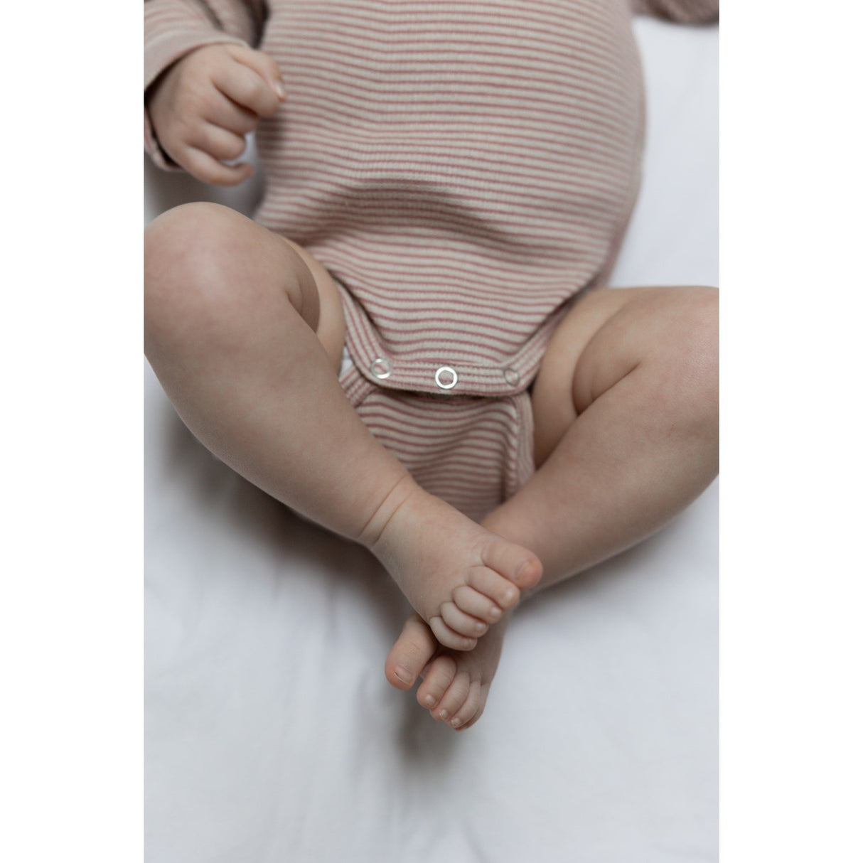 Petit Piao Nostalgic Rose/Dark Off White PPDian Body L/S Fold Over Stripe NOOS