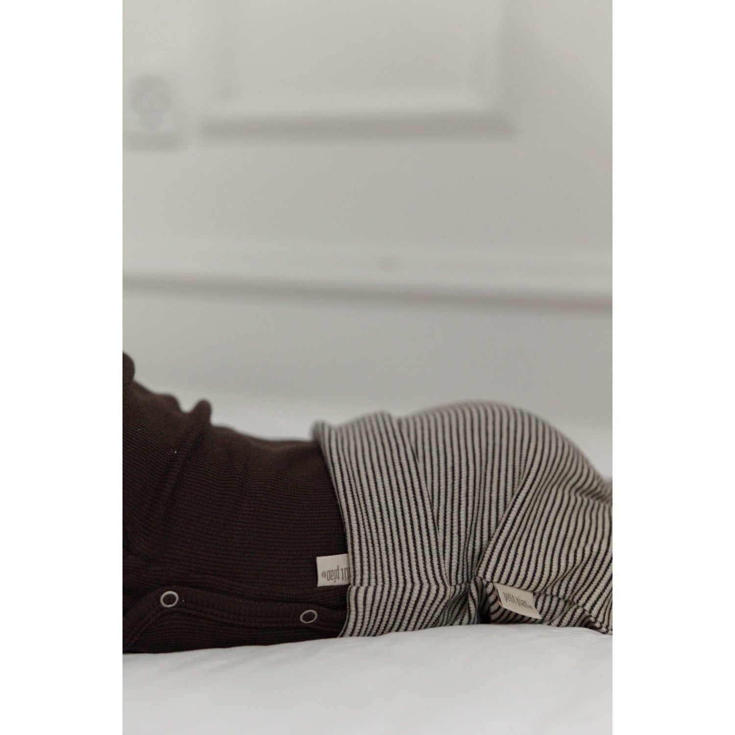 Petit Piao Coffee Bean/Dark Off White PPDian Fold Leggings Stripe NOOS