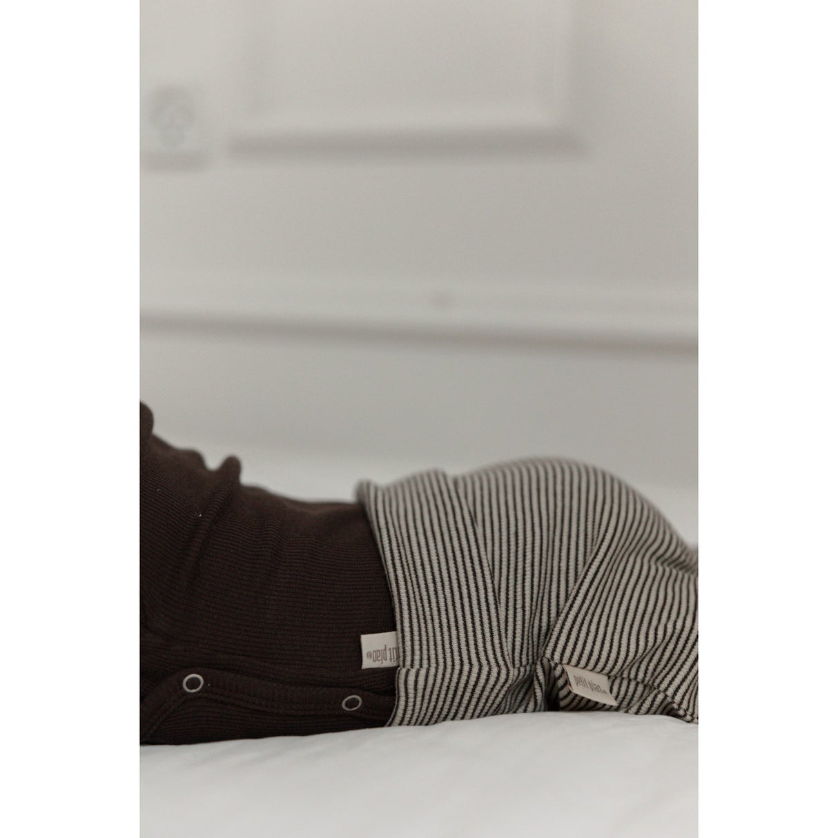 Petit Piao Coffee Bean/Dark Off White PPDian Fold Leggings Stripe NOOS