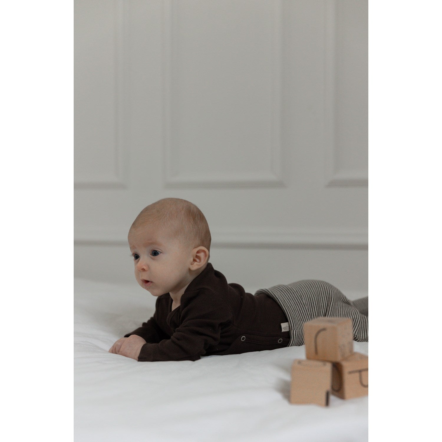 Petit Piao Coffee Bean/Dark Off White PPDian Fold Leggings Stripe NOOS