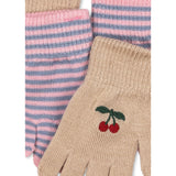 Konges Sløjd Cherry/Stripe 2 Pakke Filla Hansker