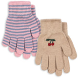 Konges Sløjd Cherry/Stripe 2 Pakke Filla Hansker