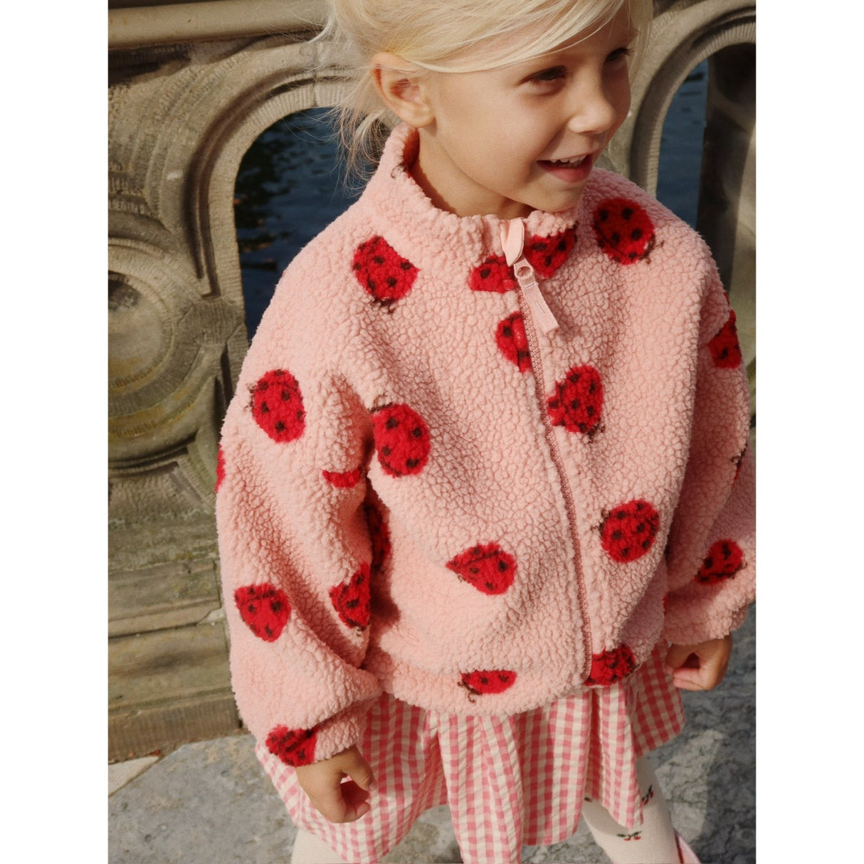 Konges Sløjd Ladybug Pink Jody Teddybjørn Jakke Grs