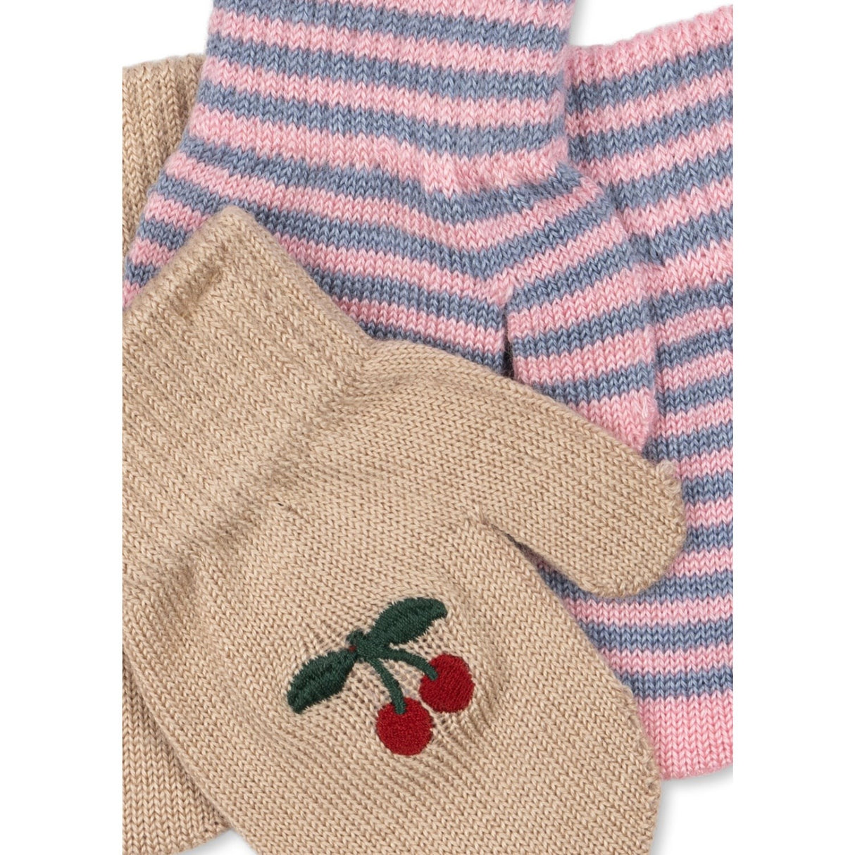 Konges Sløjd Cherry/Stripe 2 Pakke Filla Votter