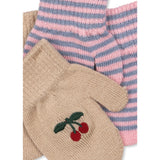 Konges Sløjd Cherry/Stripe 2 Pakke Filla Votter