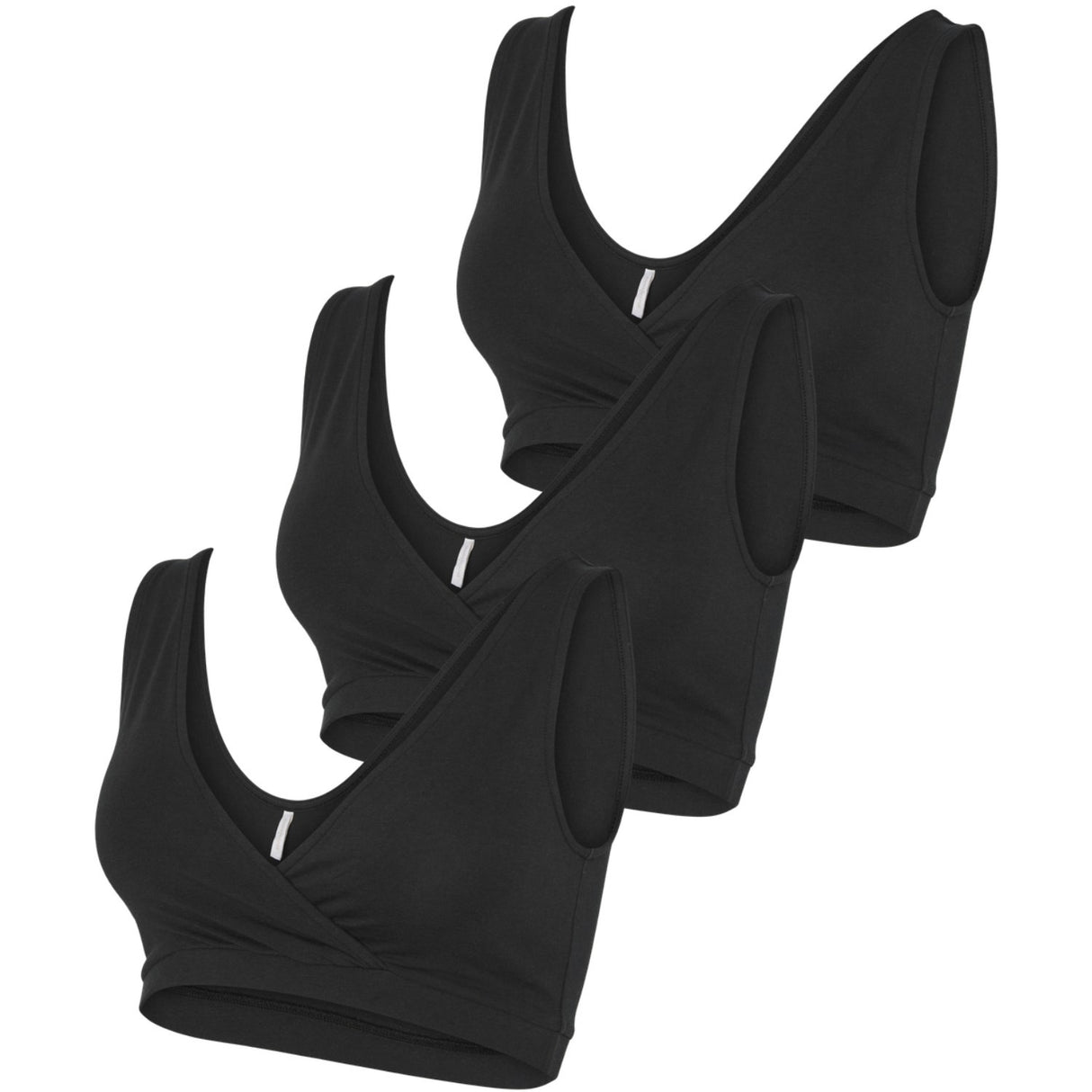 Mama;licious Black Black 3-Pack Mlmelisa Bra 2F 3-Pakning