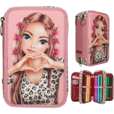 TOPModel Leoheart Triple Pencil Case Med Bue