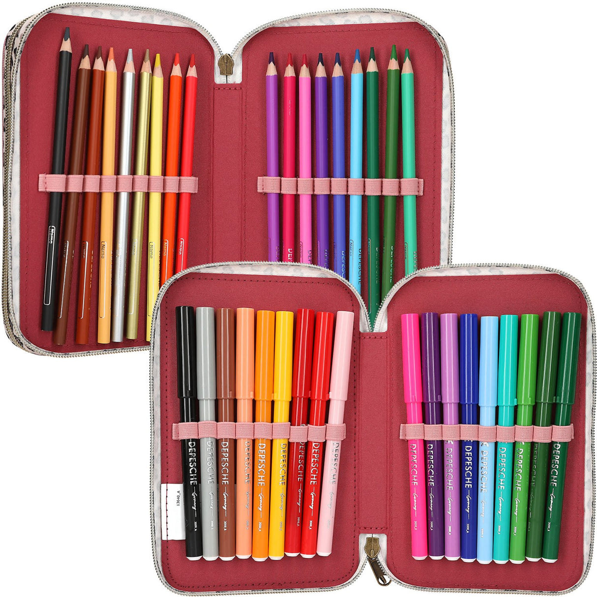 TOPModel Leoheart Triple Pencil Case Med Bue