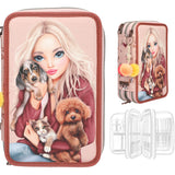 TOPModel Fur Ever Friends Triple Pencil Case
