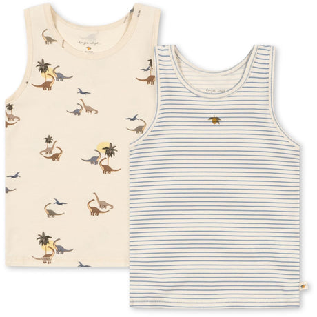 Konges Sløjd Kubi/Stripe Bluie Basic 2 Pakke Tanktop GOTS