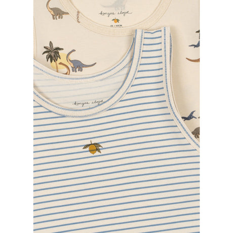 Konges Sløjd Kubi/Stripe Bluie Basic 2 Pakke Tanktop GOTS