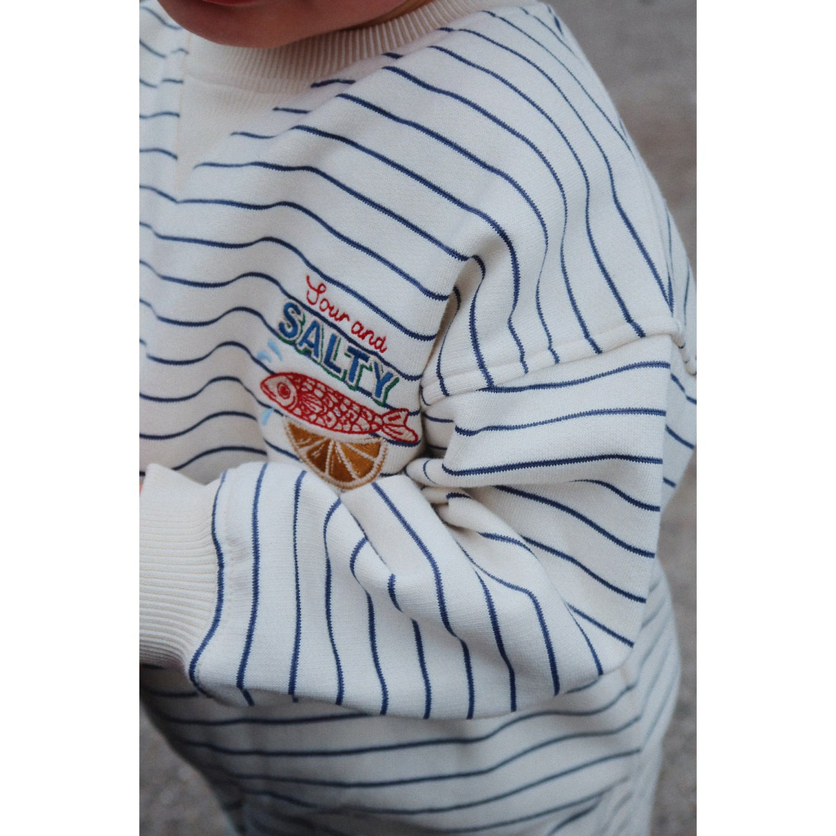 Konges Sløjd Captains Blue/Antique White Amio Sweat Skjorte Ocs