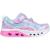Skechers Purple Flutter Heart Lights Groovy Swirl