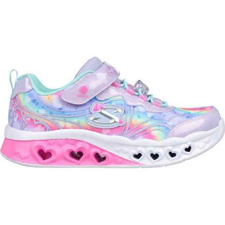 Skechers Purple Flutter Heart Lights Groovy Swirl