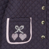 COPENHAGEN COLORS Brown/Blue Check Comb. Checkered Vattert Jakke W. Embroidery