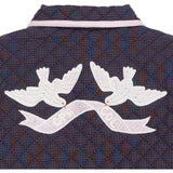 COPENHAGEN COLORS Brown/Blue Check Comb. Checkered Vattert Jakke W. Embroidery