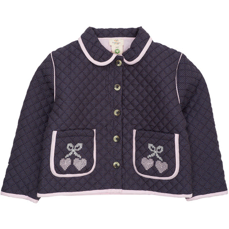 COPENHAGEN COLORS Brown/Blue Check Comb. Checkered Vattert Jakke W. Embroidery