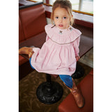 COPENHAGEN COLORS Syringa Comb. Houndstooth Frill Kjole W. Embroidery