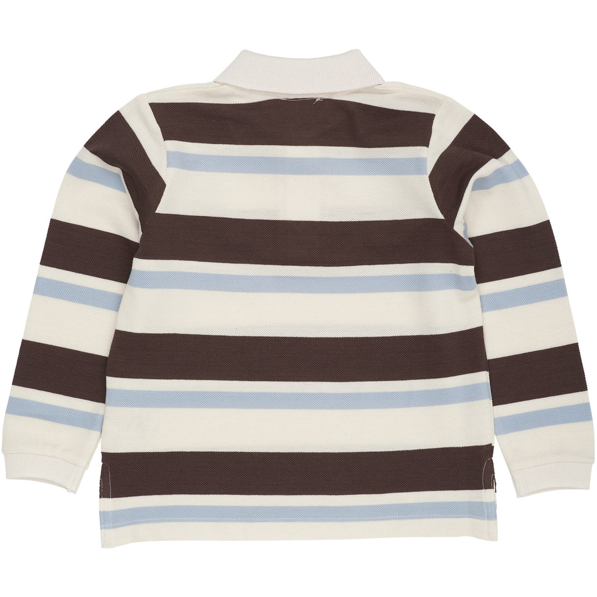 COPENHAGEN COLORS Dusty Blue Combi Striped Pique Polo Bluse