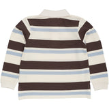 COPENHAGEN COLORS Dusty Blue Combi Striped Pique Polo Bluse