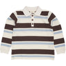 COPENHAGEN COLORS Dusty Blue Combi Striped Pique Polo Bluse