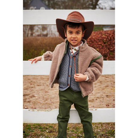 COPENHAGEN COLORS Natural/Green Comb. Teddybjørn Jakke W. Removable Ermer