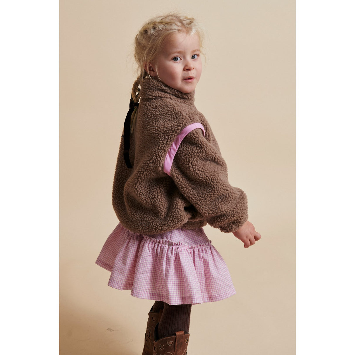 COPENHAGEN COLORS Syringa Comb. Houndstooth Skjørt W. Tyll