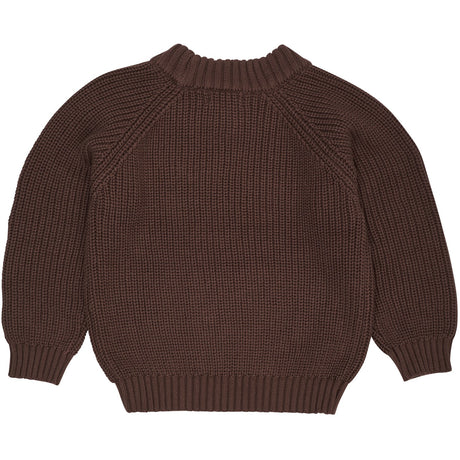COPENHAGEN COLORS Dk.Brown Strikket Classic Rib Bluse