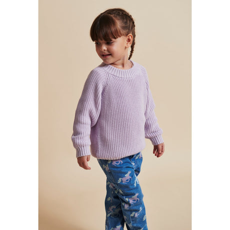 COPENHAGEN COLORS Lavender Strikket Classic Rib Bluse