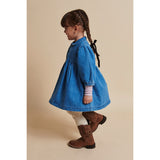 COPENHAGEN COLORS Indigo Blue Washed Organic Denim Kjole W. Puff Ermer